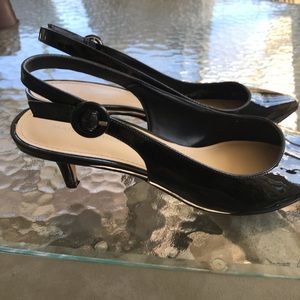 Marc Fisher Jovanni 5 Black Kitten Heel Slingback, Women size 8.5M